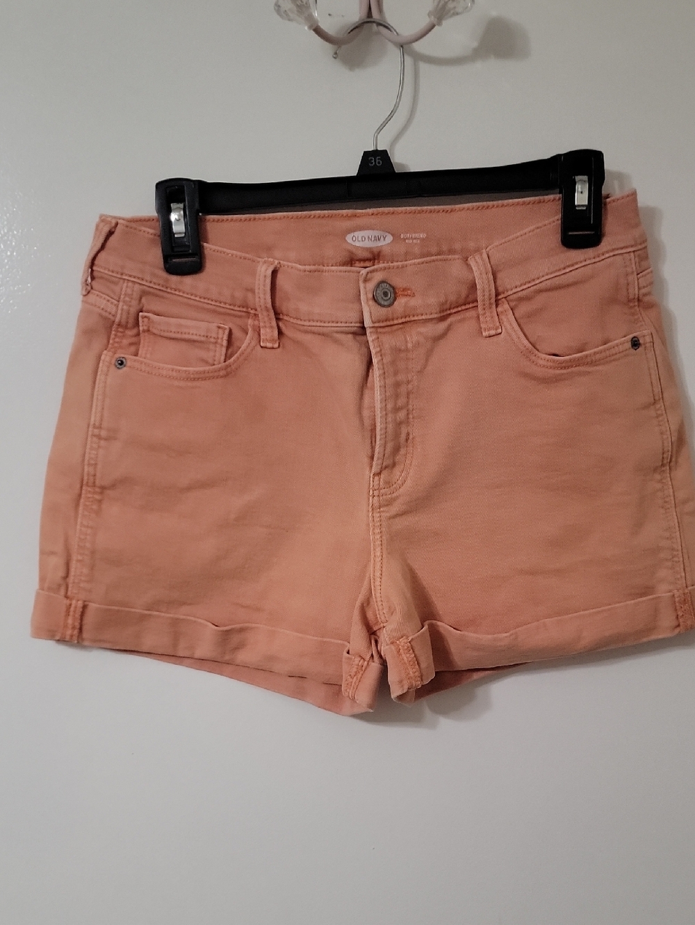 Old Navy Peach Cuffed Denim Shorts